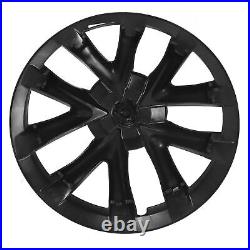 (Matte Black)4Pcs Hubcap Wheel Covers 18in Model S Plaid Style Full