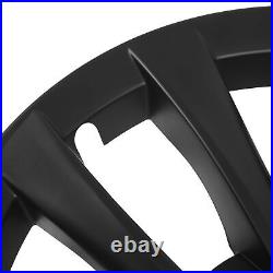 (Matte Black)4Pcs Hubcap Wheel Covers 18in Model S Plaid Style Full