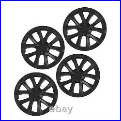 (Matte Black)4Pcs Hubcap Wheel Covers 18in Model S Plaid Style Full