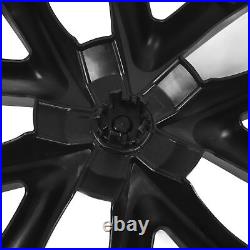 (Matte Black)4Pcs Hubcap Wheel Covers 18in Model S Plaid Style Full