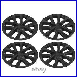 (Matte Black)4Pcs Hubcap Wheel Covers 18in Model S Plaid Style Full