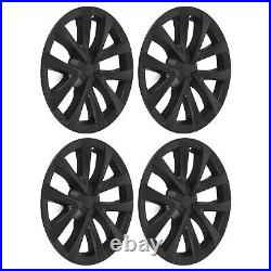 (Matte Black)4Pcs Hubcap Wheel Covers 18in Model S Plaid Style Full