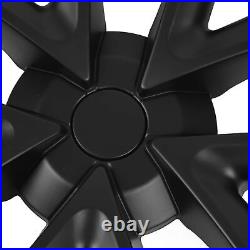 (Matte Black)4Pcs Hubcap Wheel Covers 18in Model S Plaid Style Full