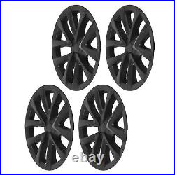 (Matte Black)4Pcs Hubcap Wheel Covers 18in Model S Plaid Style Full