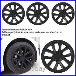 (Matte Black)4Pcs Hubcap Wheel Covers 18in Model S Plaid Style Full