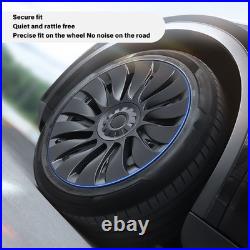 Matte Black 4Pcs Hubcap Wheel Covers High Protection Anti Scratch 19 Inch