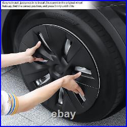 (Matte Black)4Pcs Hubcap Wheel Covers Replacement For Model Y 2020 To 2023 Wheel