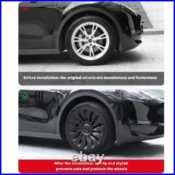 (Matte Black)4Pcs Model Y 2020 To 2023 Hubcap Wheel Covers 19 Inch Stylish°