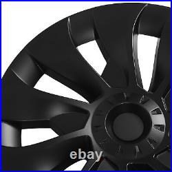 Matte Black 4pcs 18in Wheel Hub Cover Symmetrical Fully Wrap Hubcap Rim Protecto