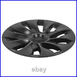 Matte Black 4pcs 18in Wheel Hub Cover Symmetrical Fully Wrap Hubcap Rim Protecto