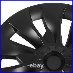 Matte Black 4pcs 18in Wheel Hub Cover Symmetrical Fully Wrap Hubcap Rim Protecto