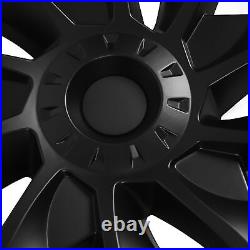 Matte Black 4pcs 18in Wheel Hub Cover Symmetrical Fully Wrap Hubcap Rim Protecto