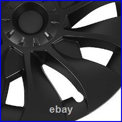 Matte Black 4pcs 18in Wheel Hub Cover Symmetrical Fully Wrap Hubcap Rim Protecto