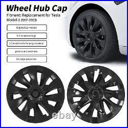 Matte Black 4pcs 18in Wheel Hub Cover Symmetrical Fully Wrap Hubcap Rim Protecto