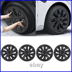 Matte Black 4pcs 18in Wheel Hub Cover Symmetrical Fully Wrap Hubcap Rim Protecto