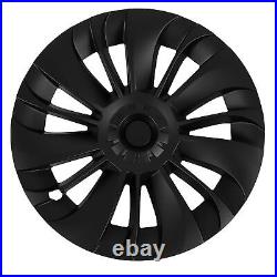 Matte Black 4pcs 19 Inch Hubcap Symmetrical Wheel Hub Cover For Model Y