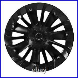 Matte Black 4pcs 19 Inch Hubcap Symmetrical Wheel Hub Cover For Model Y