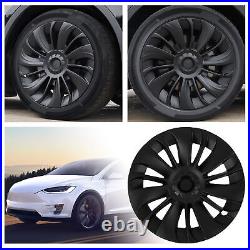 Matte Black 4pcs 19 Inch Hubcap Symmetrical Wheel Hub Cover For Model Y