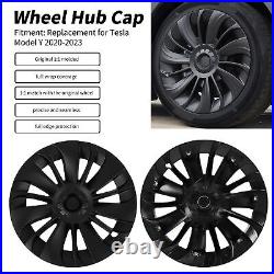 Matte Black 4pcs 19 Inch Hubcap Symmetrical Wheel Hub Cover For Model Y