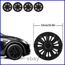 Matte Black 4pcs 19 Inch Hubcap Symmetrical Wheel Hub Cover For Model Y