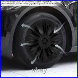 Matte Black 4pcs 19 Inch Hubcap Symmetrical Wheel Hub Cover For Model Y