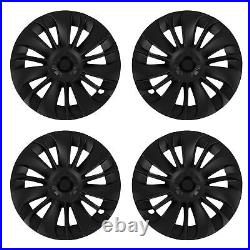 Matte Black 4pcs 19 Inch Hubcap Symmetrical Wheel Hub Cover For Model Y