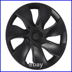 Matte Black 4pcs Hubcaps For 19 Inch Wheels Full Wrap Coverage Hub Cover For