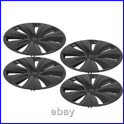 (Matte Black)4pcs Wheel Hub Cap For Model Y 2020 To 2023 Model S Style 19