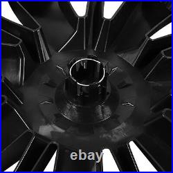 (Matte Black)Asymmetrical Design 19 Inch Hubcap 4pcs Wheel Hub Cap Replacement