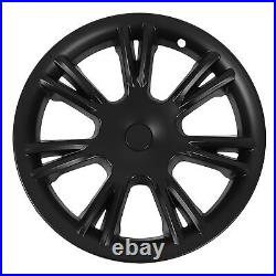 (Matte Black)Car Hub Caps Exquisite 4PCS Wheel Cover Hubcaps Waterproof For