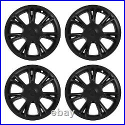 (Matte Black)Car Hub Caps Exquisite 4PCS Wheel Cover Hubcaps Waterproof For