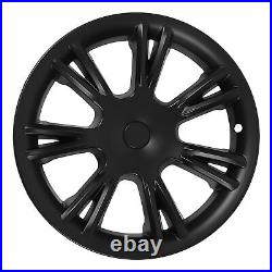 (Matte Black)Car Hub Caps Exquisite 4PCS Wheel Cover Hubcaps Waterproof For