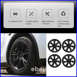 (Matte Black)Car Hub Caps Exquisite 4PCS Wheel Cover Hubcaps Waterproof For