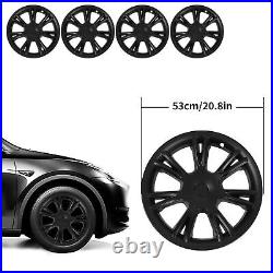 (Matte Black)Car Hub Caps Exquisite 4PCS Wheel Cover Hubcaps Waterproof For