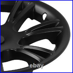 (Matte Black)Car Hub Caps Exquisite 4PCS Wheel Cover Hubcaps Waterproof For