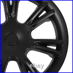 (Matte Black)Car Hub Caps Exquisite 4PCS Wheel Cover Hubcaps Waterproof For