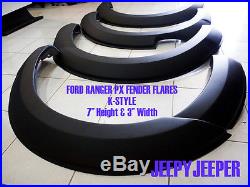 Matte Black Fender Flares Wheel Arch For Ford Ranger Px Xlt XL T6 2012 2013 2014