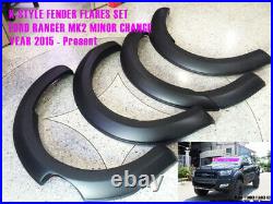 Matte Black Fender Flares Wheel Arch For Ford Ranger Xlt Xls Wildtrak 2015-2019