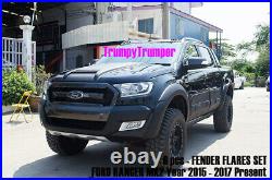 Matte Black Fender Flares Wheel Arch For Ford Ranger Xlt Xls Wildtrak 2015-2019