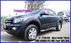 Matte Black Fender Flares Wheel Arches For Ford Ranger Px Xlt XL Wildtrak 12-15