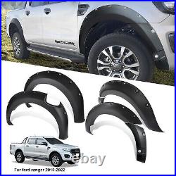 Matte Black For Ford Ranger Wildtrak 2019+ Wheel Arches Extensions Fender Kit