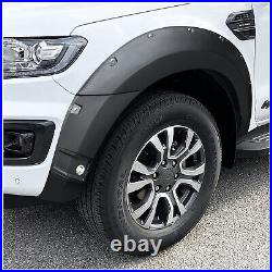 Matte Black For Ford Ranger Wildtrak 2019+ Wheel Arches Extensions Fender Kit