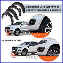 Matte Black For Ford Ranger Wildtrak 2019+ Wheel Arches Extensions Fender Kit