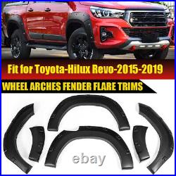 Matte Black For Toyota Hilux Revo 15-19 Wide Wheel Arches Fender Flares Body Set