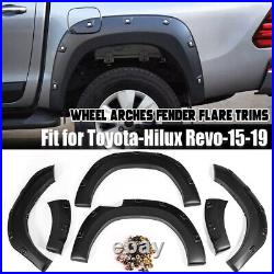 Matte Black For Toyota Hilux Revo 15-19 Wide Wheel Arches Fender Flares Body Set