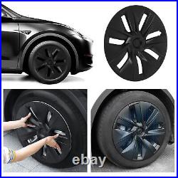 (Matte Black)Hubcap Wheel Covers 4pc Long Lasting High Protection Rim Cover For