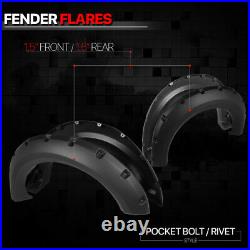 Matte Black Pocket Bolt/Rivet Fender Flares Wheel Cover for 09-14 Ford F-150
