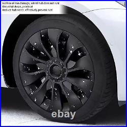 (Matte Black)Set Of 4 Hub Caps Premium Whirlwind Design Symmetrical Wheel Cover