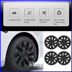 (Matte Black)Set Of 4 Hub Caps Premium Whirlwind Design Symmetrical Wheel Cover