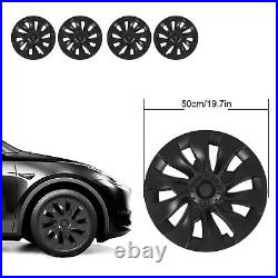 (Matte Black)Set Of 4 Hub Caps Premium Whirlwind Design Symmetrical Wheel Cover